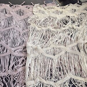 BOHO MACRAME Curtain / Wall Hanging: NATURAL & ALMOND